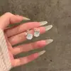Brincos de argola de prata 925 com agulha, laço de diamante brilhante e gota d'água para mulheres, luxo leve, alta qualidade, brincos de tarraxa de pérola únicos, brincos femininos extremamente bonitos