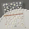Pegatinas de Arte para Uñas Flor Blanca Pintada a Mano 5D Estampadas Estéreo Flor Fresca de Cinco Pétalos Pegatinas para Uñas DIY Estilo CA