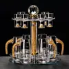 Conjunto Criativo de Copo de Licor de Luxo e Dispensador de Vinho para Uso Doméstico, Copos de Vidro de Alta Qualidade com Escala de Medição