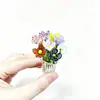 Buquê de Flores de Vidro Coloridas Artesanais Zibo, Flores de Vidro Artificiais, Ornamento de Flores Preservadas Puramente Feito à Mão, Presente de Dia das Mães
