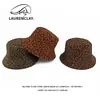Sombrero de Pescador con Estampado de Leopardo para Mujer Otoño e Invierno, Sombrero Casual para Exteriores con Protección Solar, que Afina el Rostro