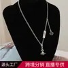 Cool Sa Nuevo Collar Saturno Europeo y Americano Cadena Clavícula Elemento Planeta Cadena Clavícula Mujer Diseño Simple Collar Dulce Cool