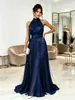849W Roupas femininas europeias e americanas 2026 outono e inverno novo estilo elegante cor sólida franja chiffon vestido de noite para festas e bailes