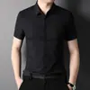 Camisa de hombre de manga corta 2022 verano nueva camisa para hombre de mediana edad casual sin costuras rayas una generación al por mayor