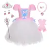 Vestido de Princesa Hada Traje de Blancanieves Vestido de Pastel Tutú para Niñas Enviar Corona Vestido de Escenario