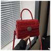 Bolso de Mujer Redondo con Cierre de Estilo Coreano Moda Casual con Texto Nuevo Primavera 2024 Retro Portátil Cruzado al Hombro