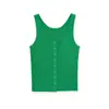 Ropa Femenina Europea y Americana Transfronteriza Verano 2026 Moda de Venta Caliente Casual Color Sólido Tejido de Canalé Sin Mangas de un Solo Botón Top