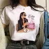 Sourcing Transfronteiriço Moda Retrô Solta Fofa Manga Curta T-shirt Feminina Estilo Europeu e Americano Cidade das Meninas Amazon