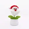 Bonecas de Plantas de Natal em Vasos de Crochê, Girassóis Feitos à Mão com Lã, Rosas Suculentas, Flores Artificiais em Estoque