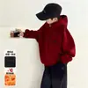 Moletom com Capuz da Moda Outono/Inverno para Meninos 2026 Novo Estilo para Crianças Maiores, Jaqueta Quente com Meio Zíper para Meninos