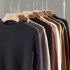 Suéter para hombre otoño e invierno Nuevo forrado de polar engrosado cuello medio medio cuello alto para hombre de alta calidad popular personalizado camiseta interior moda