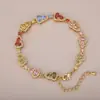 Pulsera Calavera Arcoíris Transfronteriza Europea y Americana con Piedras Preciosas de Colores e Incrustaciones Completas de Diamante, Nueva Joyería de Moda de Gama Alta Colorida Estilo Chino
