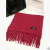 Bufanda Nueva de Imitación Cachemir para Hombres y Mujeres Bufanda Larga de Celebridad de Internet Estilo Coreano Color Sólido Borla Otoño e Invierno Fábrica de Exportación Bufanda de Seda Chal Lote