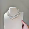 Recuerdos Barrocos - Recuerdos Barrocos Collar de Diamantes Brillantes Estilo Francés Perlas Sintéticas Multicapa Cadena para Clavícula de Banquete