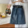 Jeans para niños 2026 nueva colección de otoño para niñas, estilo coreano, modernos y versátiles, jeans de pierna recta con patchwork de lunares