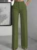 Transfronterizo Europeo y Americano 2026 Nuevos Pantalones Largos de Traje Simples Rectos Fluidos de Cintura Alta para Mujer Color Blanco Negro Albaricoque