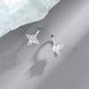 Aretes de Estrella de Moissanita Nueva Transfronteriza Europea y Americana Nicho Ganchos de Estrella de Ocho Puntas Aretes de Circonita con Forma de Arroz Ins
