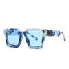 Outono e inverno modelo vintage passarela nuvem impressão óculos de sol moderno céu azul nuvens brancas óculos de sol feminino L86229
