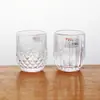 Copo Pequeno de Vidro Transparente para Vinho 90ml Padrão Diamante Copo para Destilados Copo Doméstico para Baijiu Copo de Shot Listrado Copo para Whisky