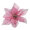 Venta al por mayor en fábrica punto dos capas Phnom Penh flor de Navidad flor de simulación colgante de árbol de Navidad decoración navideña accesorios de corona de flores