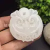 Colgante de Jade Blanco Afgano Natural de Dragón y Fénix Guanyin Buda, Artículos de Jade de Zona Turística, Artículos de Jade de Vendedor Ambulante, Venta al por Mayor de Colgantes de Jade