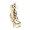 Nuevas Botas Cortas de Cuero Europeas y Americanas de Punta Redonda con Cordones Delanteros, Botas de Moda, Botas de Caballero, Zapatos para Discoteca, Botas de Comercio Exterior