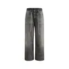Nuevos Jeans de Calle Vintage Americano Desgastados con Brillo de Estrella Completa Hotfix Unisex Lavado a la Calle de Peso Pesado Corte Recto Holgado