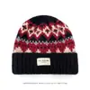 Chapéu Fair Isle para Mulheres, Outono e Inverno Espessado com Lã Sintética, Proteção Quente para Orelhas, Afina o Rosto, Pequeno Gorro de Lã à Prova de Frio, Chapéu Trapper