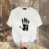 Estilo Guochao algodão puro plus size estampado grafite high street unissex T2026 verão moderno estiloso versátil casal manga curta