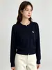 Fábrica de Suéteres Dalan Source Cárdigan de punto de color liso suave estilo coreano para mujer, suave y amigable con la piel, top versátil para principios de otoño