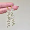 Hermosos Pendientes de Borla de Flor para Mujer, Pendientes Estilo Super Hada Viaje a la Costa Vacaciones, Pendientes Elegantes de Moda para Rostros Cuadrados y Redondos