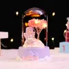 Serie de Hadas Flores Lindas Adornos de Escritorio Luz Nocturna de Vidrio Decoración de Dormitorio Lámpara de Estrella Regalo para Niñas Mayoreo