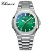 CHENXI Amanecer Reloj de Pulsera de Acero Transfronterizo Pareja Luminoso Impermeable Moda Calendario de Negocios Reloj de Cuarzo para Hombre y Mujer 8222