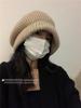 Grande versão chapéu de pescador boina pilha boné três em um gorro de lã quente rosto pequeno grande circunferência da cabeça gorro de malha gorro frio