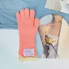 Guantes de Punto con Pelo de Conejo para Pantalla Táctil, Muñeca Larga, Estilo Coreano Nuevo, Otoño e Invierno, Cálidos, Color Fresco, Bufanda Pequeña, Combinan con Todo
