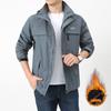 Casaco masculino de outono e inverno, lã espessada, tendência da moda, solto, casual, com capuz, jaqueta quente de trabalho para homens