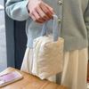 Bolsa Cosmética de Algodón Acolchado Estilo Japonés Nuevo Corazón Portátil Gran Capacidad Bolso de Mano Lindo Almacenamiento de Papelería Bolsa para Lápices