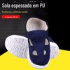 Sapatos especiais para sala limpa Sapatos de quatro olhos Sapatos de trabalho de oficina eletrônica de lona com fundo macio azul
