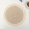 Tapete redondo para mesa de algodão nórdico e rami tapete de mesa estilo ocidental feito à mão antiderrapante anti-sopa prato tigela tapete copo isolamento