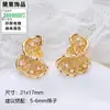 Pendientes de aguja de plata S925 accesorios de perlas DIY estilo chino filigrana mariposa calabaza base de pendiente producto semiacabado exclusivamente para ventas transfronterizas