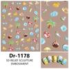 Redanco Nuevos Pegatinas de Manicura de Verano para Uñas con Relieve 5D Serie Playa Concha Pegatinas Estéreo para Uñas Dr-1178