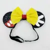 Aniversário Infantil Orelhas do Mickey Faixa Elástica Headband Faixa de Cabeça Mickey Letra Colorida Lantejoula Laço Parque de Diversões