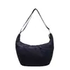 Bolsa Lulu Dumpling Feminina Grande Capacidade Bolsa de Gado Bolsa de Tecido de Nylon para Viagem Bolsa de Estudante Bolsa Transversal Casual Bolsa de Ombro