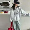Sudadera elegante para niñas con estampado de letras, nuevo modelo primavera/otoño, estilo universitario coreano, camisa polo de manga larga con retazos a cuadros para niños mayores