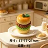 Loja de fast food de hambúrguer de maçã realista, artesanato criativo com tema de comida, pingentes para chaveiro, acessórios DIY, ímãs de geladeira - materiais