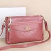Bolsas Bolsa Transversal Feminina Multicamadas 2024 Nova Cor Sólida Casual Bolsa de Ombro Mãe de Meia-idade e Idosa Bolsa de Ombro para Compras