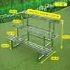 Estante para Flores de Acero Inoxidable de Múltiples Capas Escalalonado para Piso Balcón Estante para Flores Suculentas para Interior Sala de Estar Exterior Soporte para Macetas