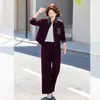 Traje deportivo casual de otoño para madre de mediana edad, top de moda, conjunto elegante de dos piezas que rejuvenece para mujeres de mediana edad y mayores para primavera, otoño e invierno