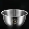 Alemanha Conjunto de Bacias de Aço Inoxidável Grau Alimentício 316 Bacia para Lavar Legumes Doméstica Óleo de Cozinha Bacia para Sovar Massa Bater Ovos Cozinhar Sopa Bacia Não