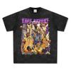 Camiseta de Manga Curta Estampada Vintage de Kobe Transfronteiriça, Moletom com Gola Redonda Pesado High-Street Lavado, Exclusivamente para Vendas Transfronteiriças